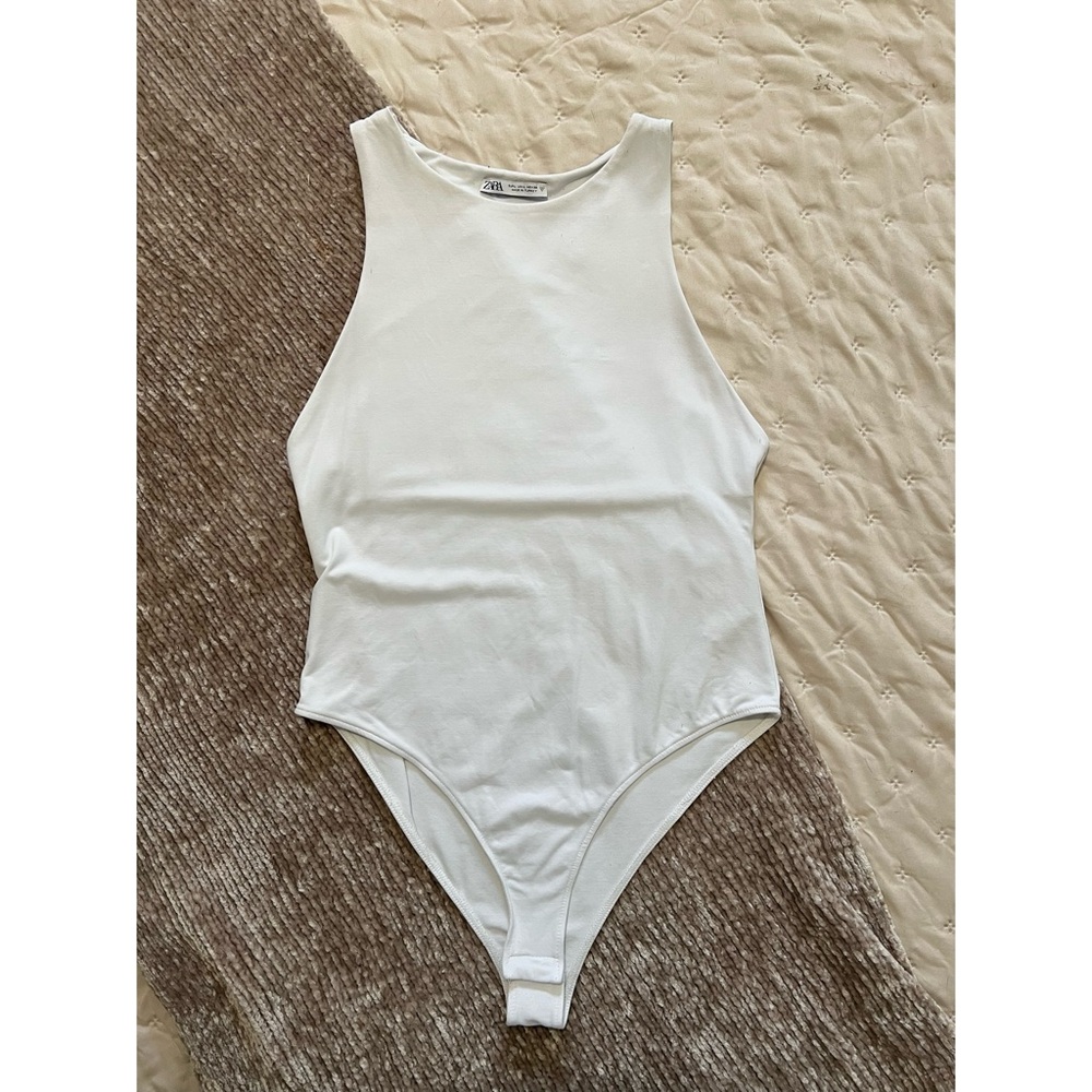 Zara Hi-Neck Racerback Bodysuit - L - EUC!